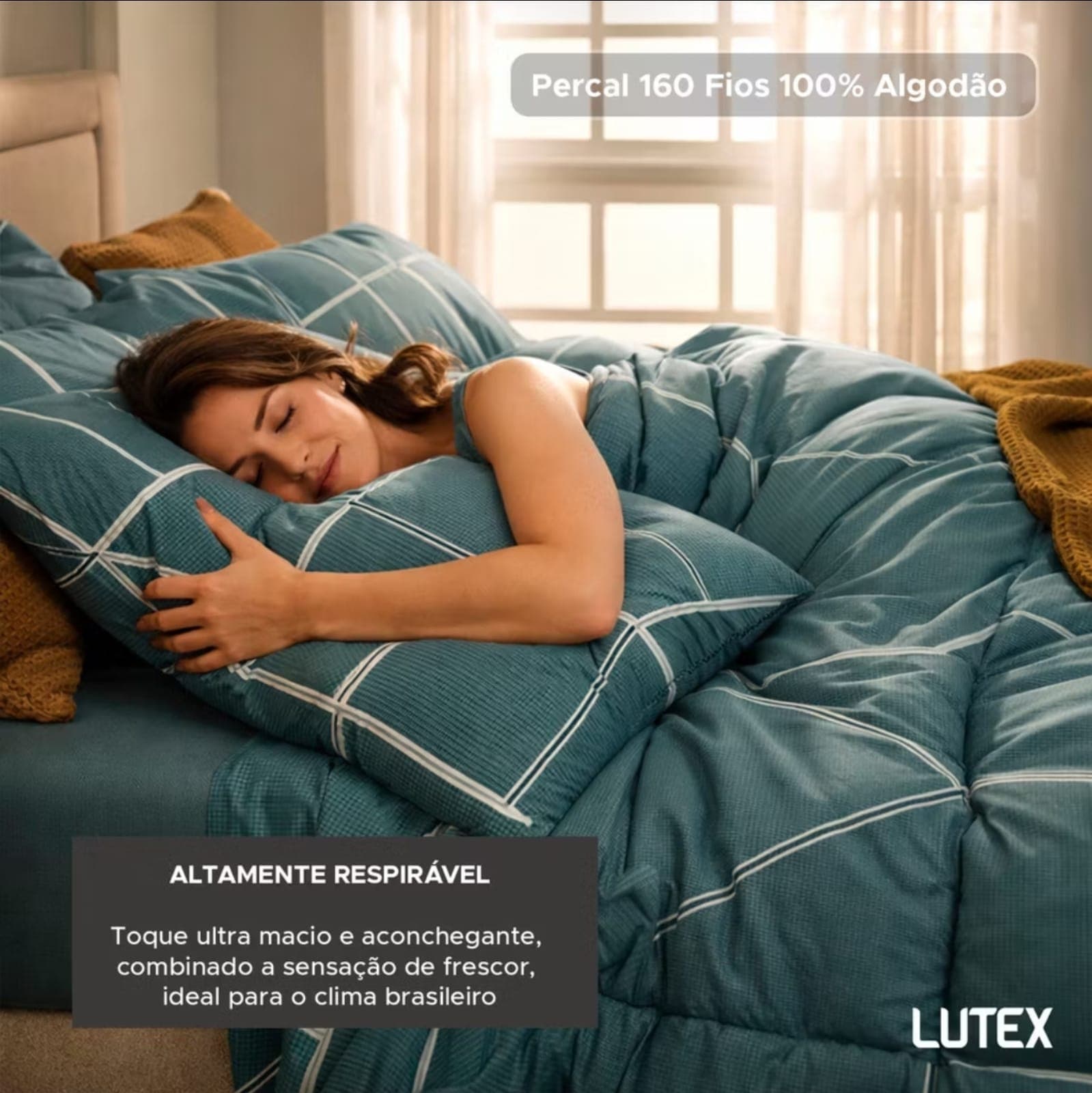 Jogo de Lençol Queen Karsten Percal 160 Fios 100% Algodão Estampado Cama 4 Peças