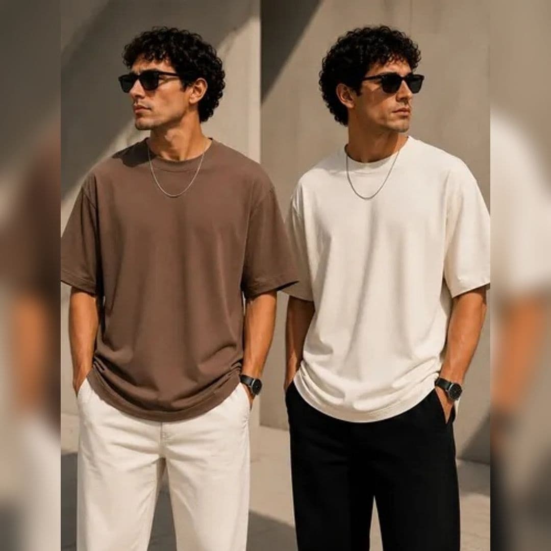 Kit 2 Camisetas Oversized 100% Algodão
